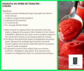Recette de la passata ou purée de tomate