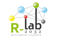 Logo officiel de R-lab, le laboratoire de la participation citoyenne de la ville de Raismes
