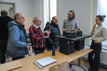 Les habitants ont découvert la maquette de l'oeuvre qui prendra place au pied du chevalet Sabatier