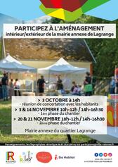 Aménagement intérieur et extérieur de la mairie annexe de Lagrange