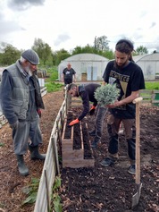 Création d'un bac en escalier et plantation de plantes aromatiques