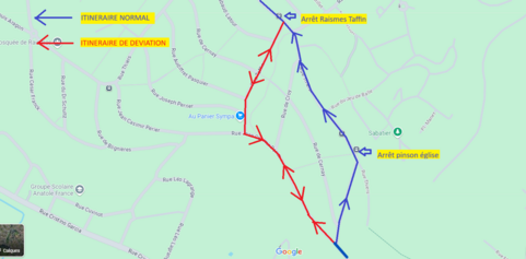 Plan de déviation ligne 10 rue Thiers