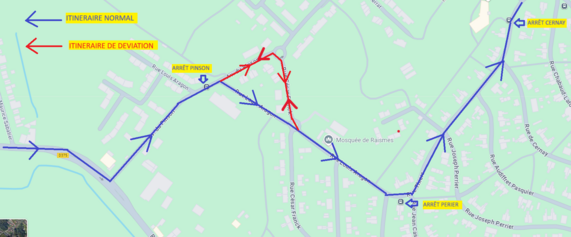 Plan de déviation ligne 10 rue Louis Aragon